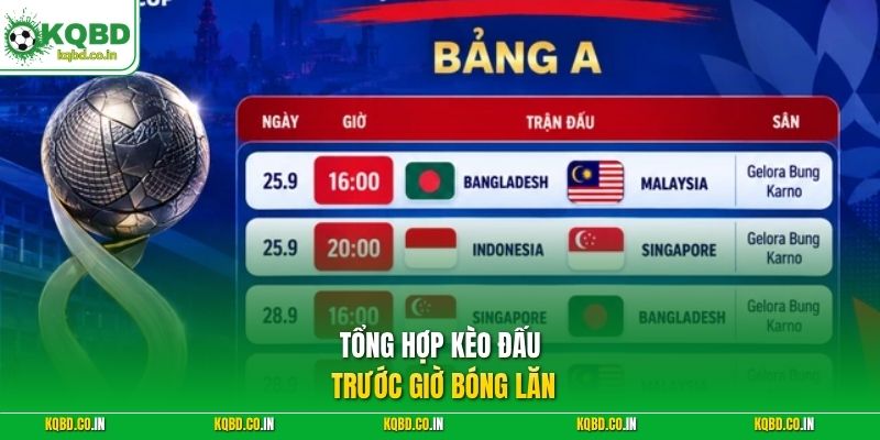 Tổng hợp kèo đấu trước giờ bóng lăn